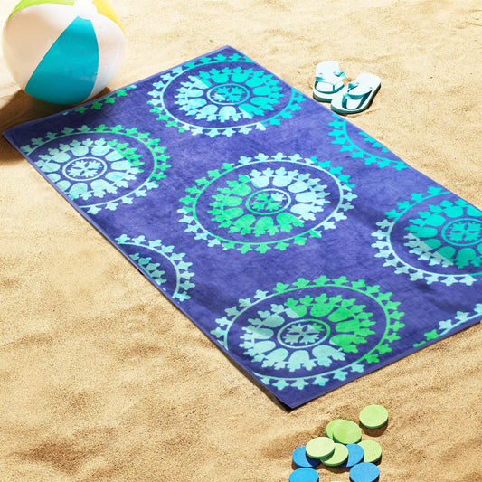 Spinning Wheels Oversized Cotton 2 Piece Beach Towel Set