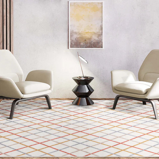 Ellis Diamond Trellis Modern Indoor Area Rug - Bone