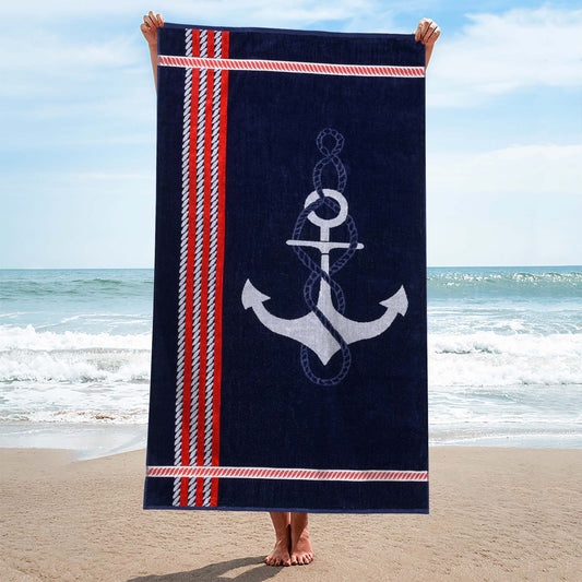 Anchor Cotton Oversized 2 Piece Beach Towel Set