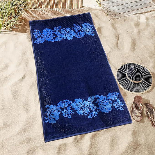 Floral Oversized Cotton 2 Piece Beach Towel Set