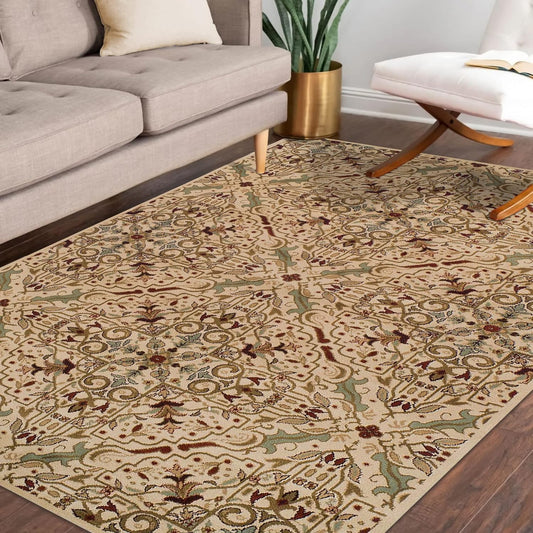 Camille Traditional Floral Medallion Scroll Indoor Area Rug - Multicolor