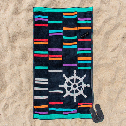 Retro Spin Wheel Oversized 4 Piece Beach Towel Set