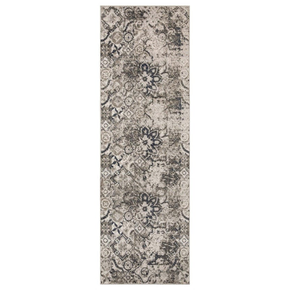 Distressed Floral Medallion Indoor Rug or Runner - Deep Royal