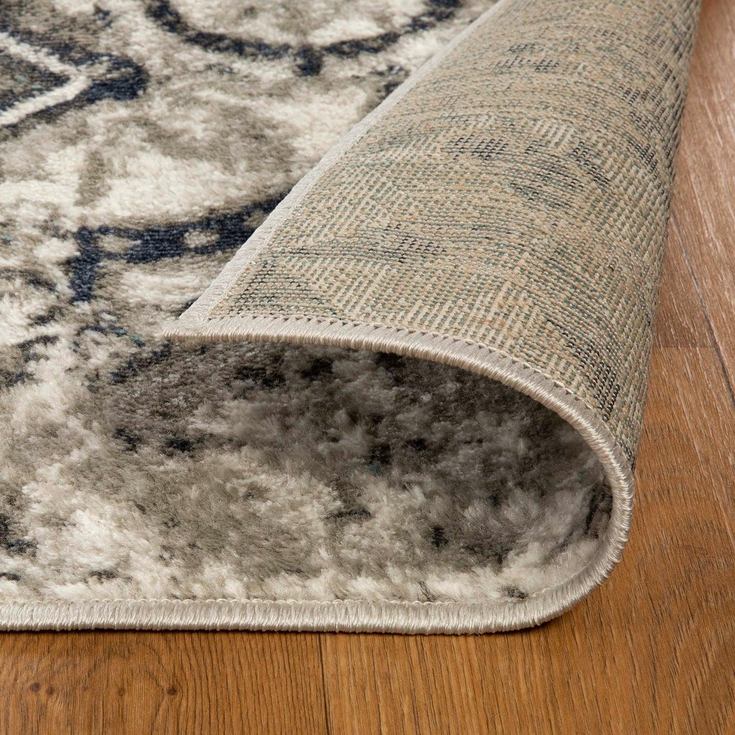 Distressed Floral Medallion Indoor Rug or Runner - Deep Royal
