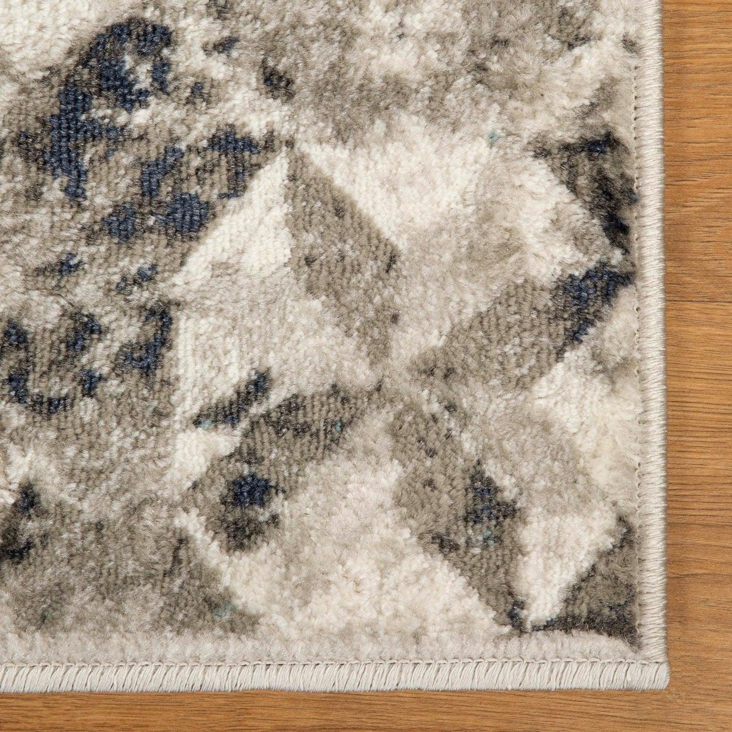 Distressed Floral Medallion Indoor Rug or Runner - Deep Royal