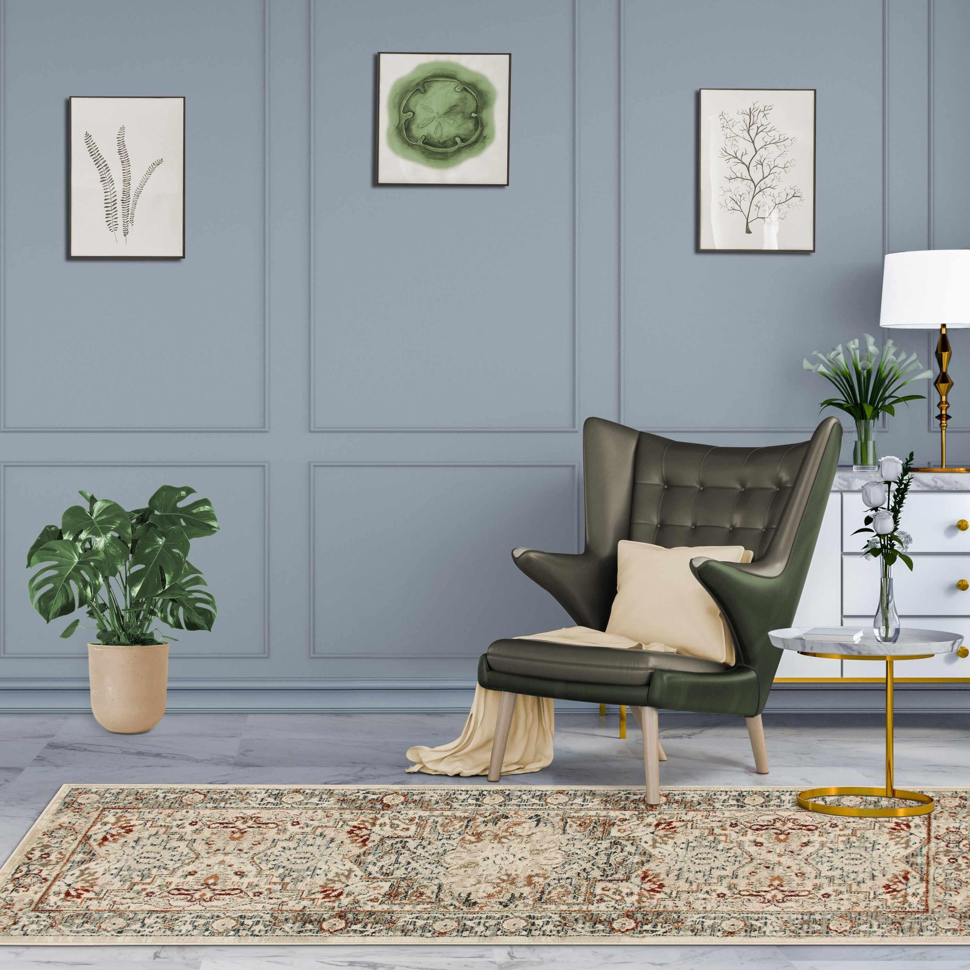 Superior Lucida Distressed Medallion Area Rug 