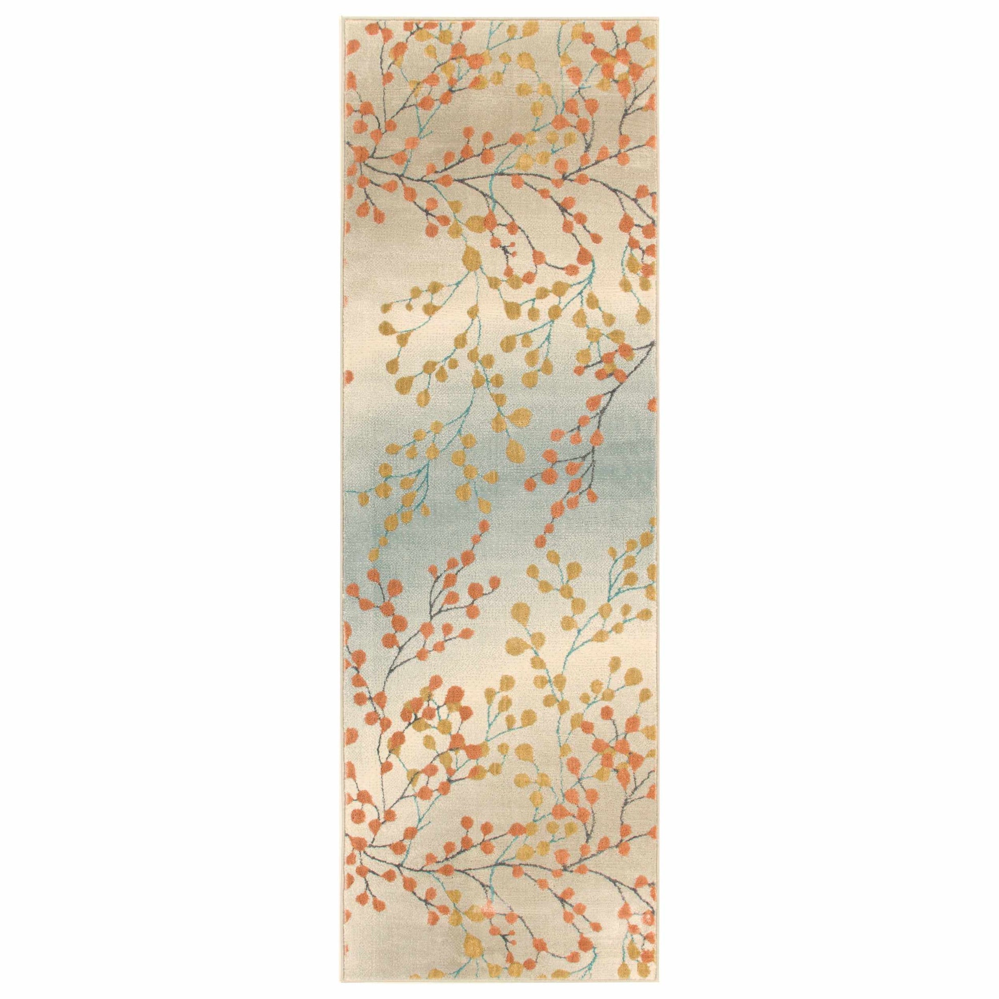 Superior Adsila Iridescent Floral Modern Area Rug or Runner - Apricot