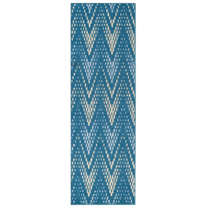 Superior Arete Modern Ombre Chevron Area Rug or Runner - Blue