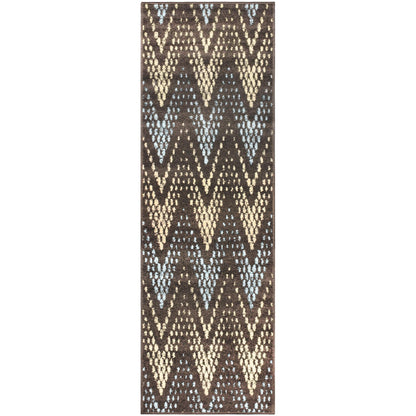 Superior Arete Modern Ombre Chevron Area Rug or Runner - Slate 