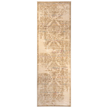 Superior Astrid Floral Filigree Faux Distressed Area or Runner Rug - Ivory