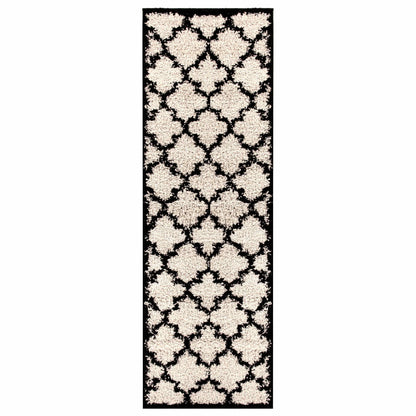 Superior Bengali Modern Geometric Lattice Trellis Indoor Shag Area Rug - Charcoal