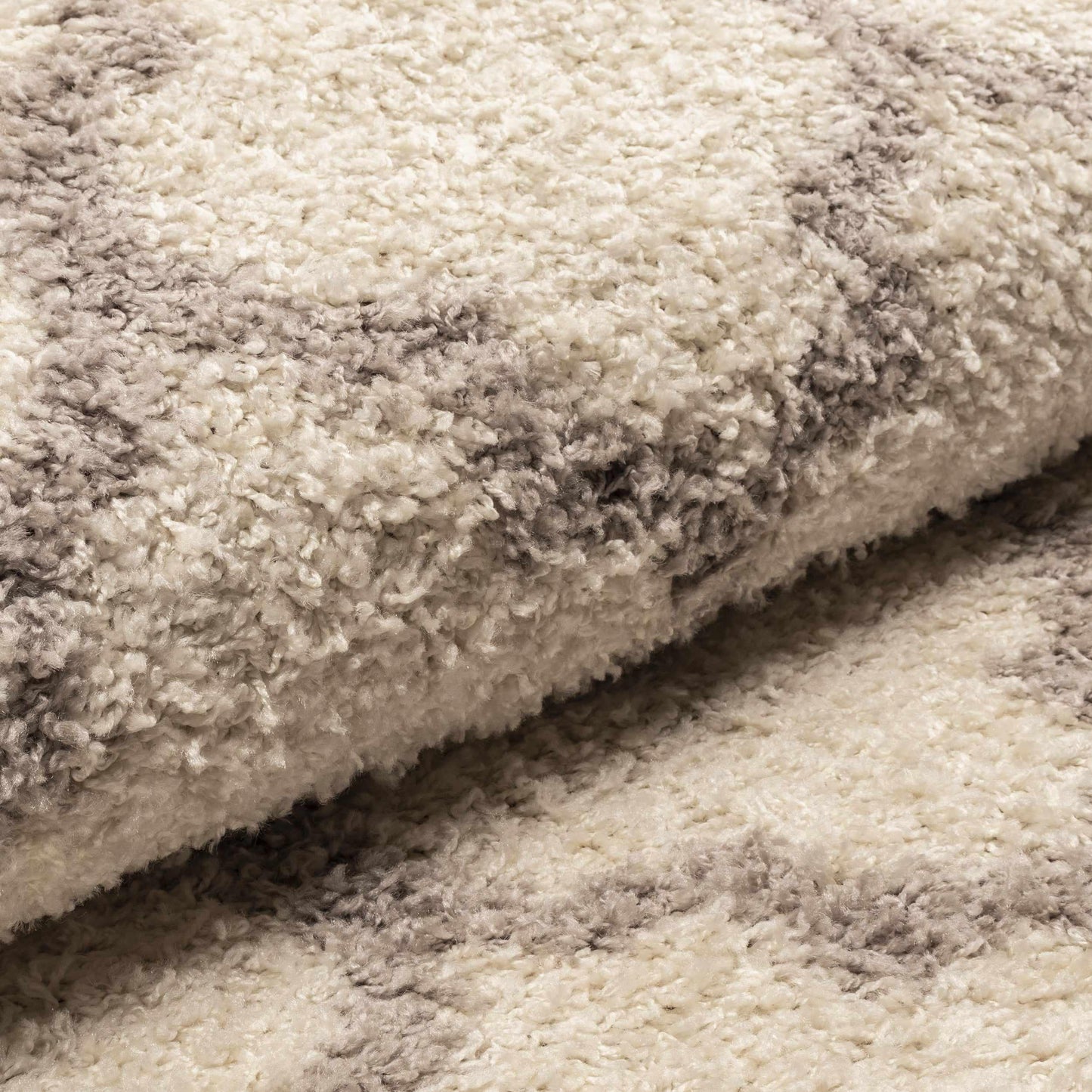 \Superior Bengali Modern Geometric Lattice Trellis Indoor Shag Area Rug - Grey