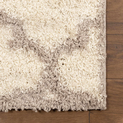 Superior Bengali Modern Geometric Lattice Trellis Indoor Shag Area Rug - Grey