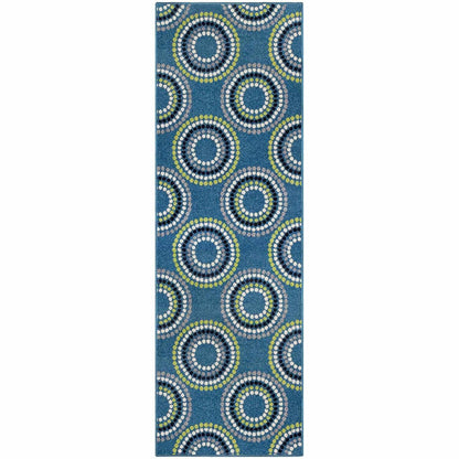 Superior Burgess Modern Geometric Circles Indoor Area Rug - Blue