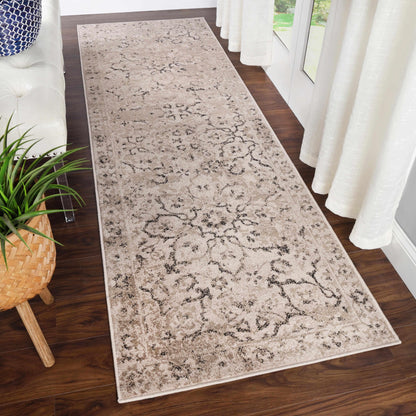 Caine Distressed Florals Modern Indoor Area Rug - Bronze