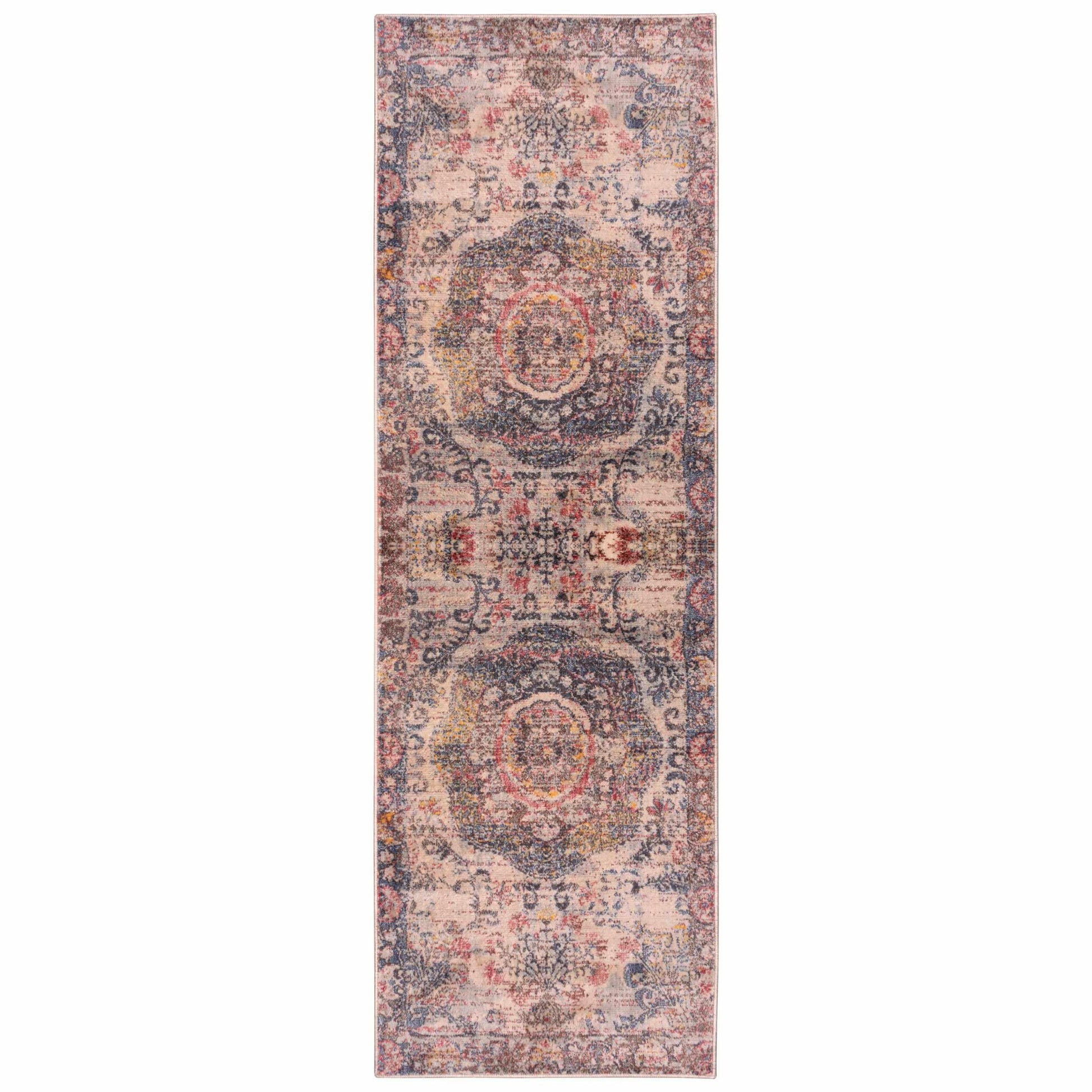  Cherise Distressed Vintage Medallion Area Rug