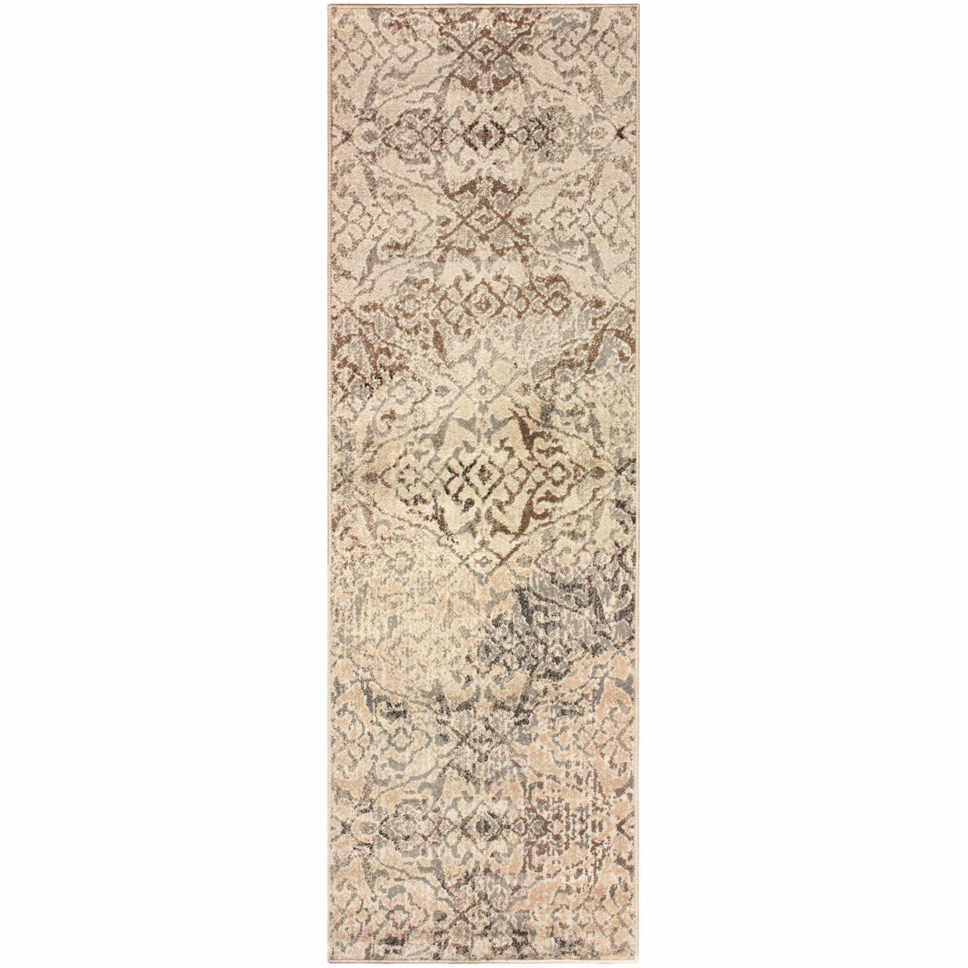 Superior Corbin Contemporary Damask Area Rug - Beige