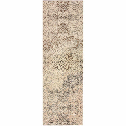 Superior Corbin Contemporary Damask Area Rug - Beige