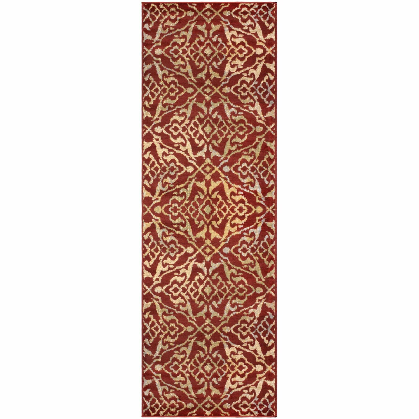 Superior Corbin Contemporary Damask Area Rug - Red