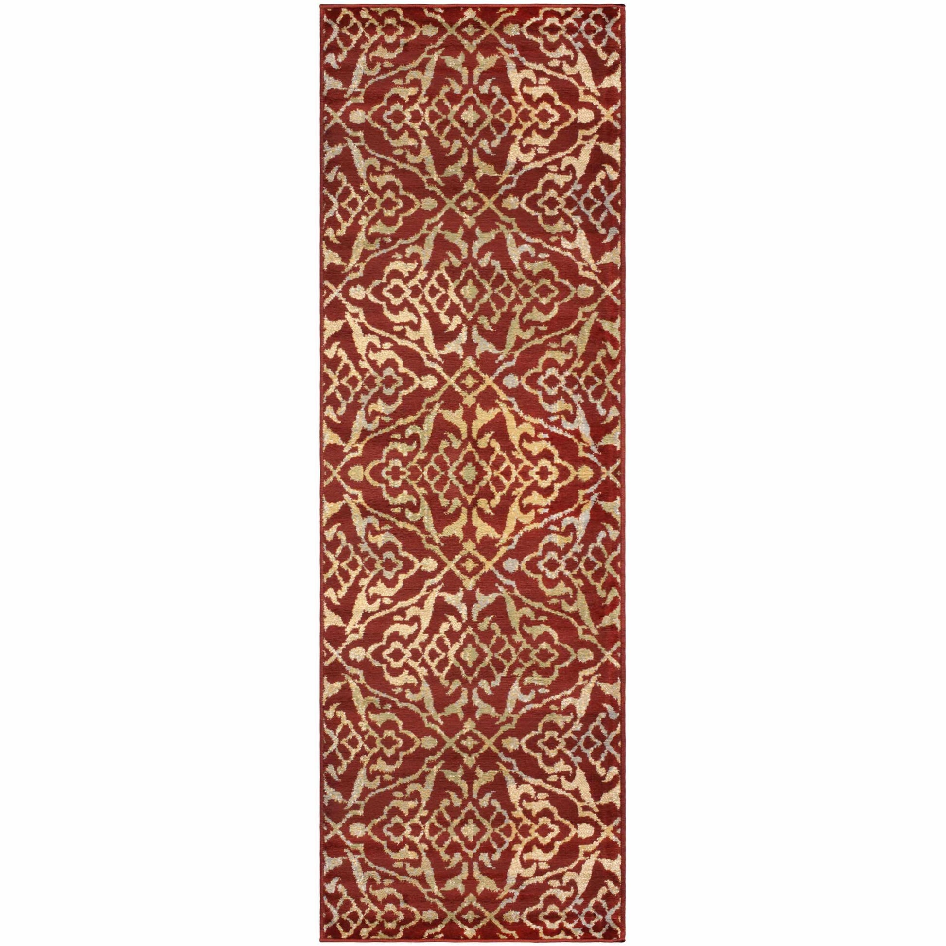 Superior Corbin Contemporary Damask Area Rug - Red