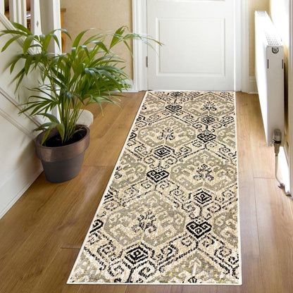  Superior Distressed Southwestern Tribal Area Rug - Beige