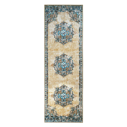 Superior Decklan Floral Medallion Indoor Area Rug or Runner Rug - Cream