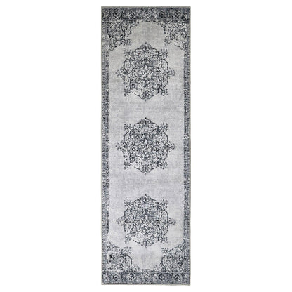Superior Decklan Floral Medallion Indoor Area Rug or Runner Rug - Grey