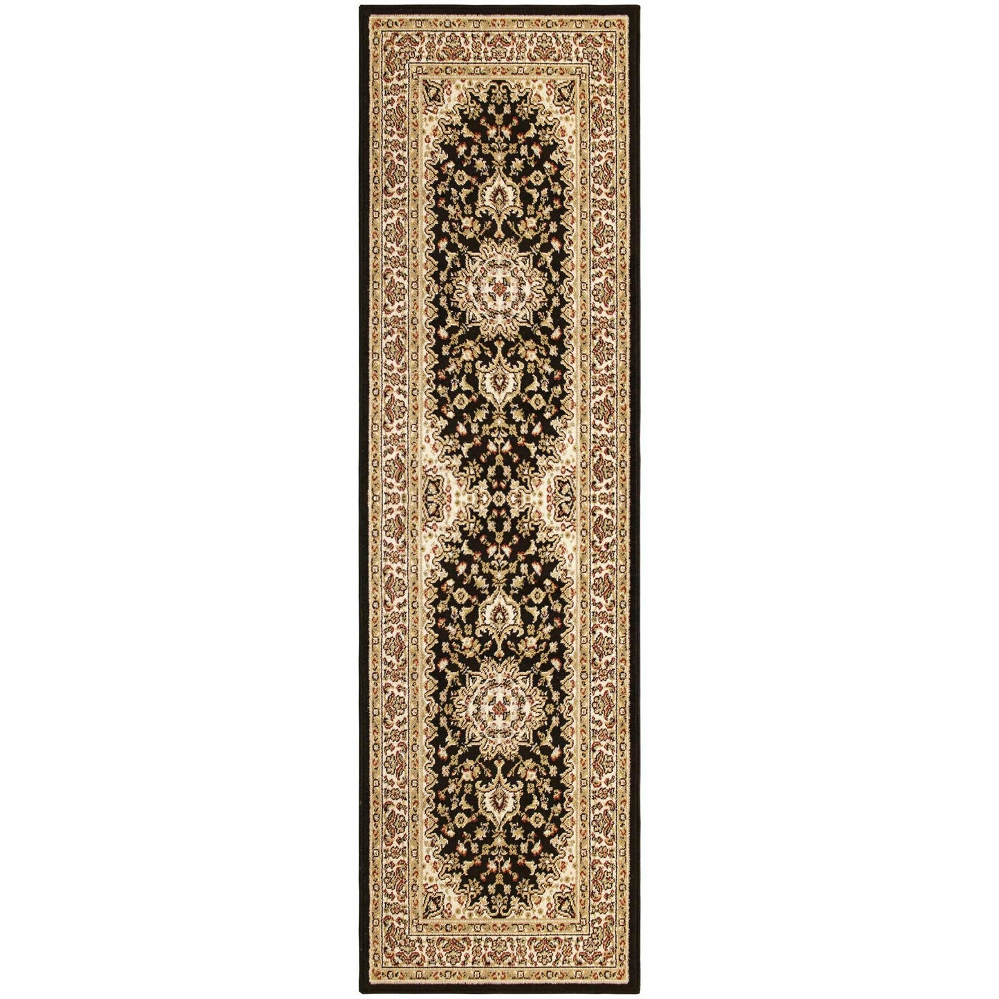  Superior Edinberg Oriental Floral Medallion Area Rug - Black/Red