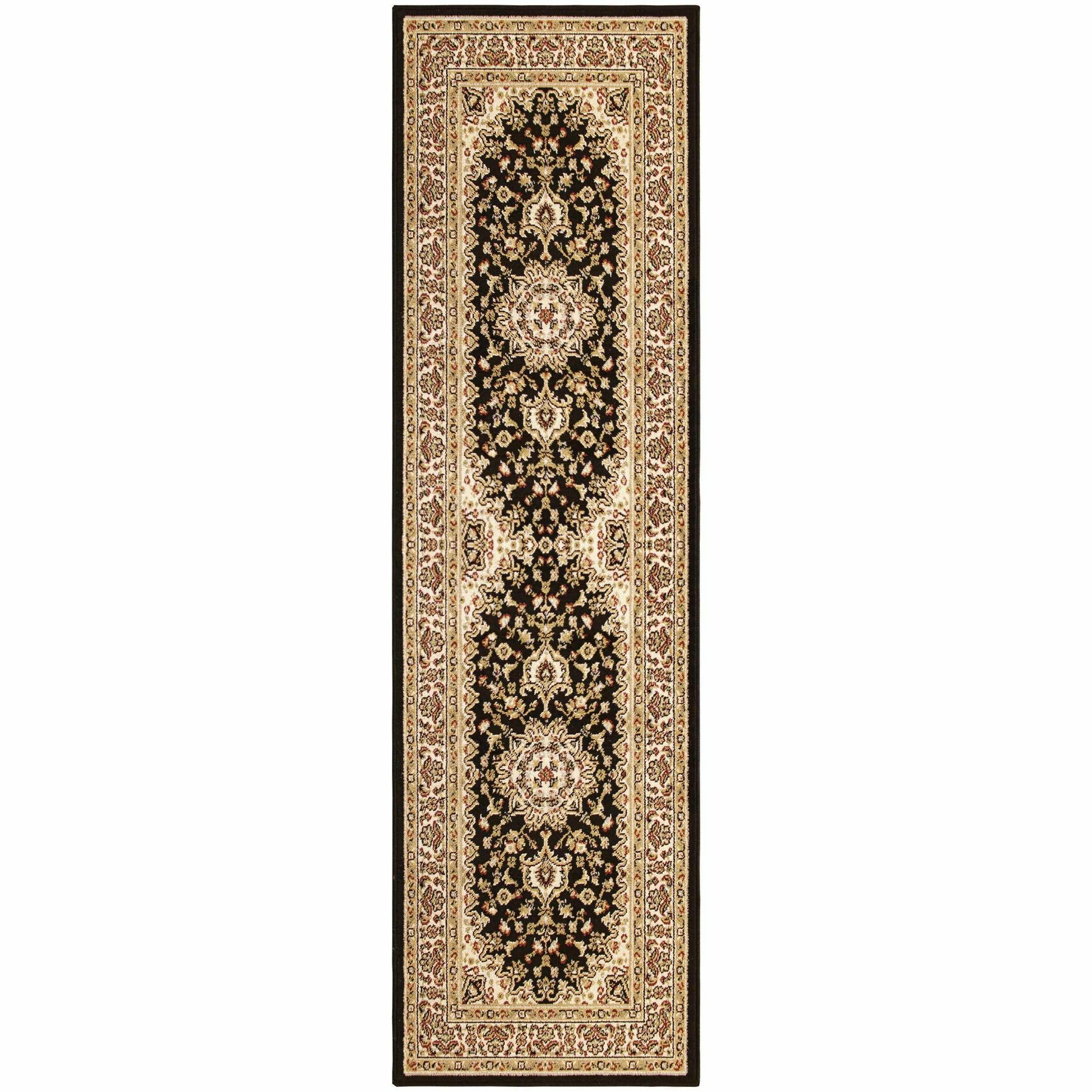  Superior Edinberg Oriental Floral Medallion Area Rug - Black/Red