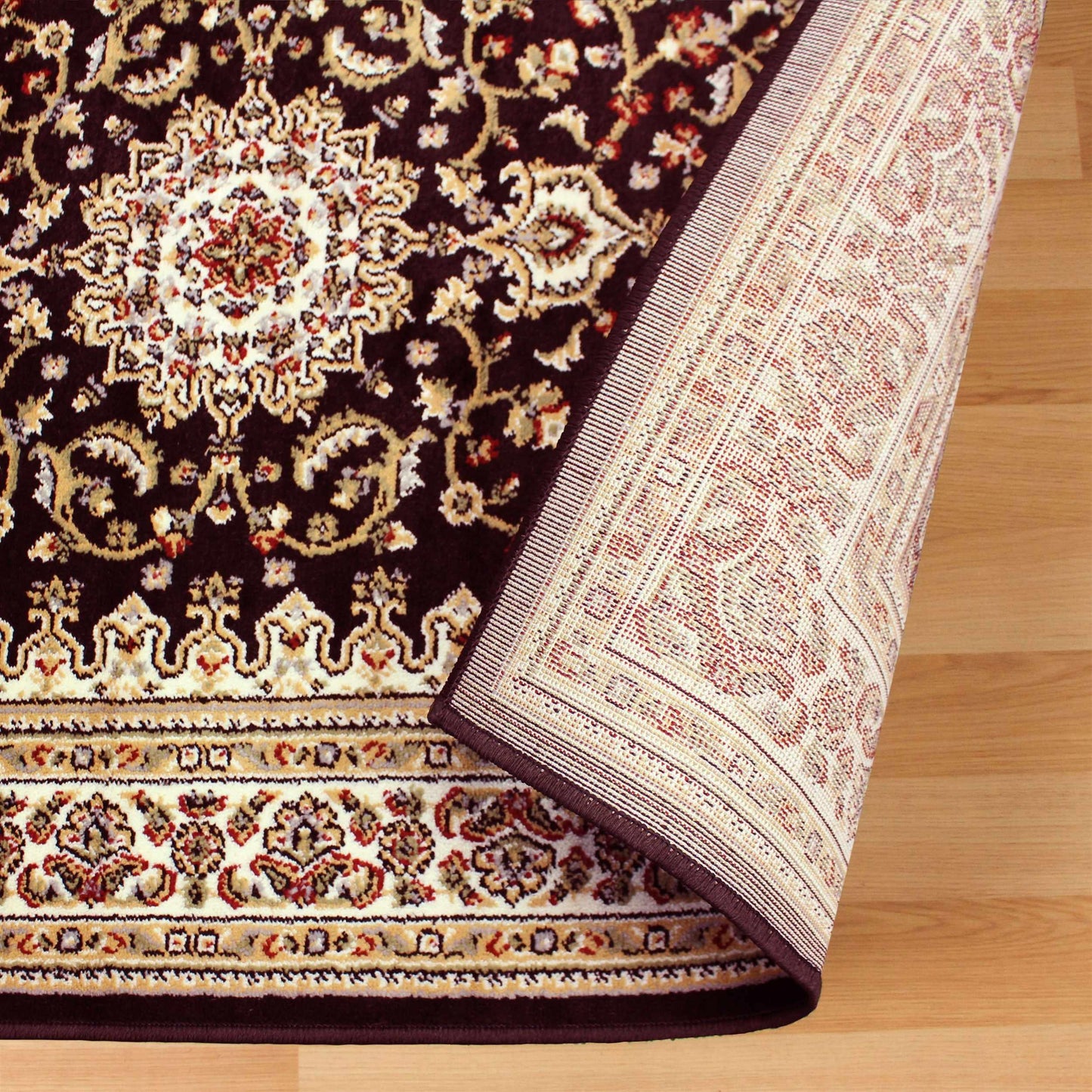  Superior Edinberg Oriental Floral Medallion Area Rug - Black/Red