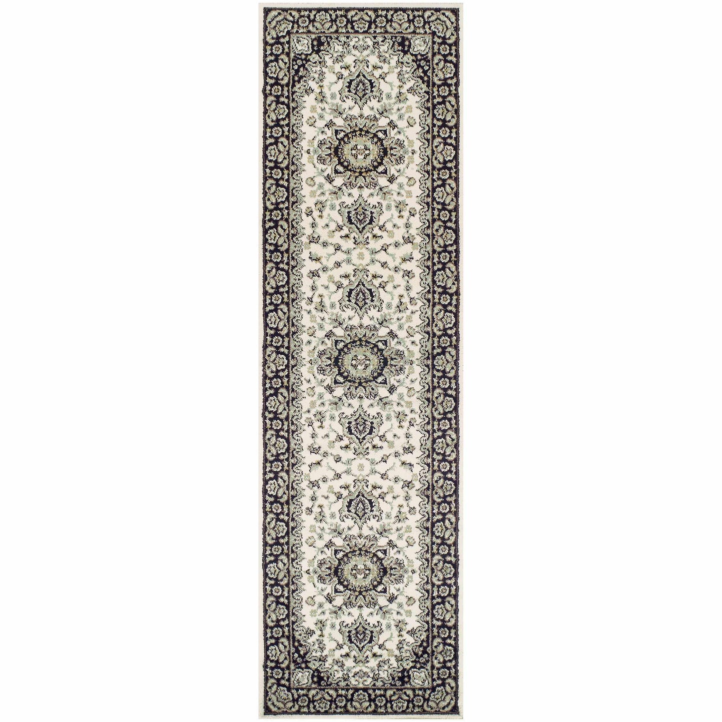  Superior Edinberg Oriental Floral Medallion Area Rug - Ivory/Green