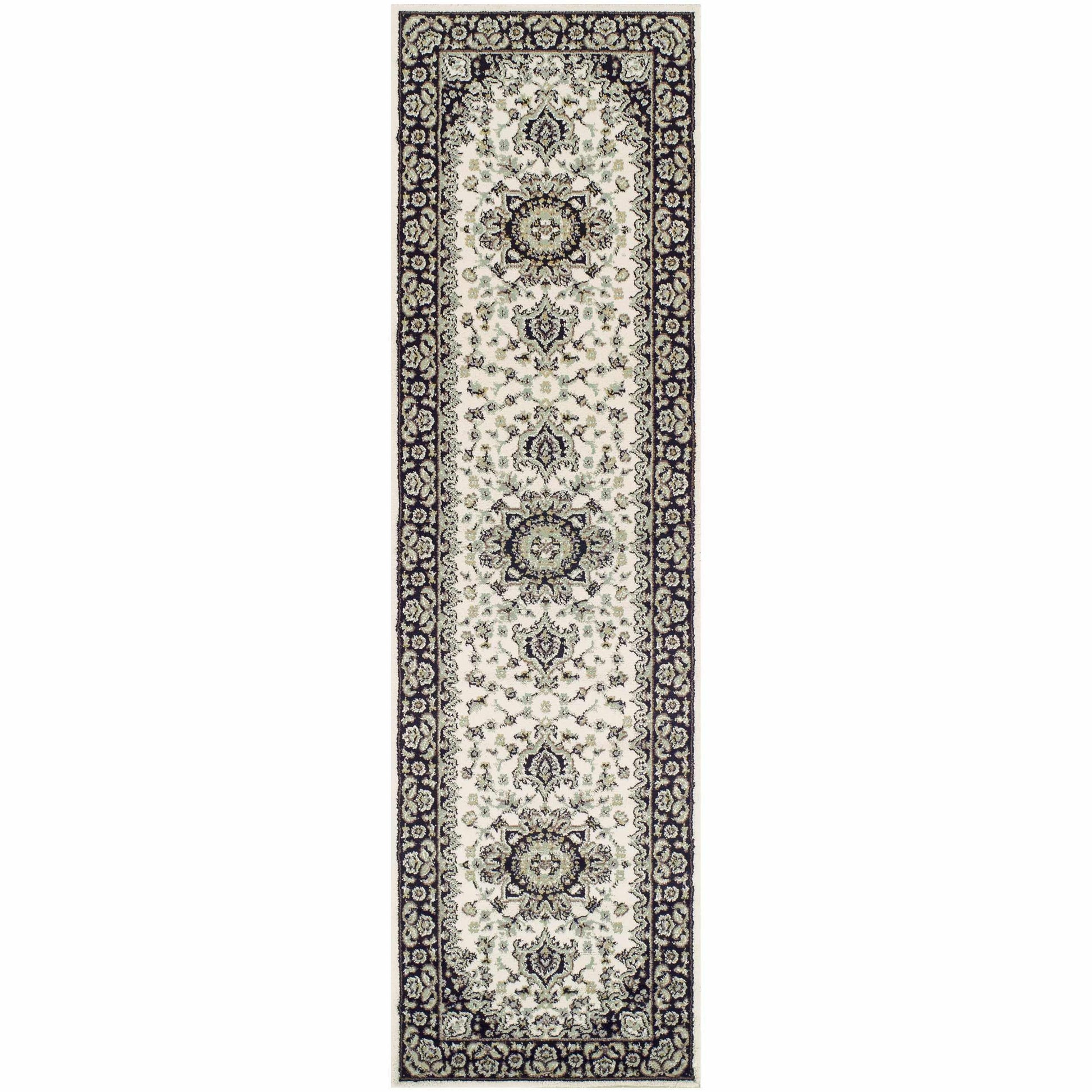  Superior Edinberg Oriental Floral Medallion Area Rug - Ivory/Green