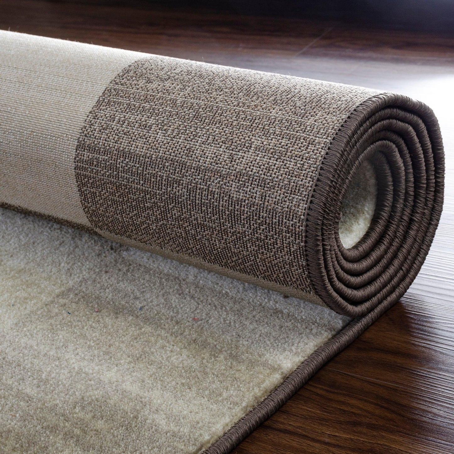  Superior Rockaway Geometric Checkered Rivulet Transitional Area Rug - Beige