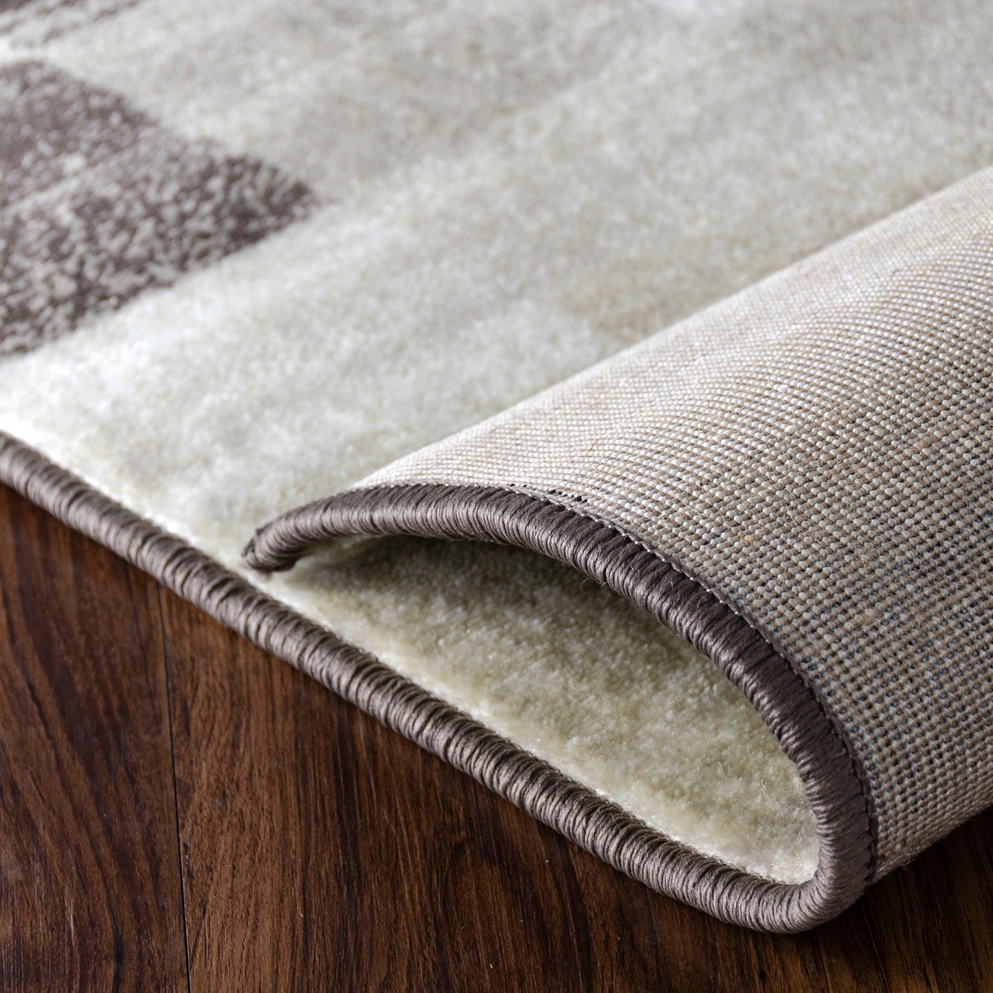  Superior Rockaway Geometric Checkered Rivulet Transitional Area Rug -  Beige