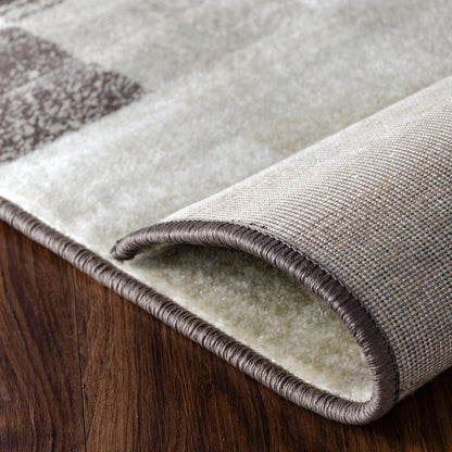  Superior Rockaway Geometric Checkered Rivulet Transitional Area Rug -  Beige