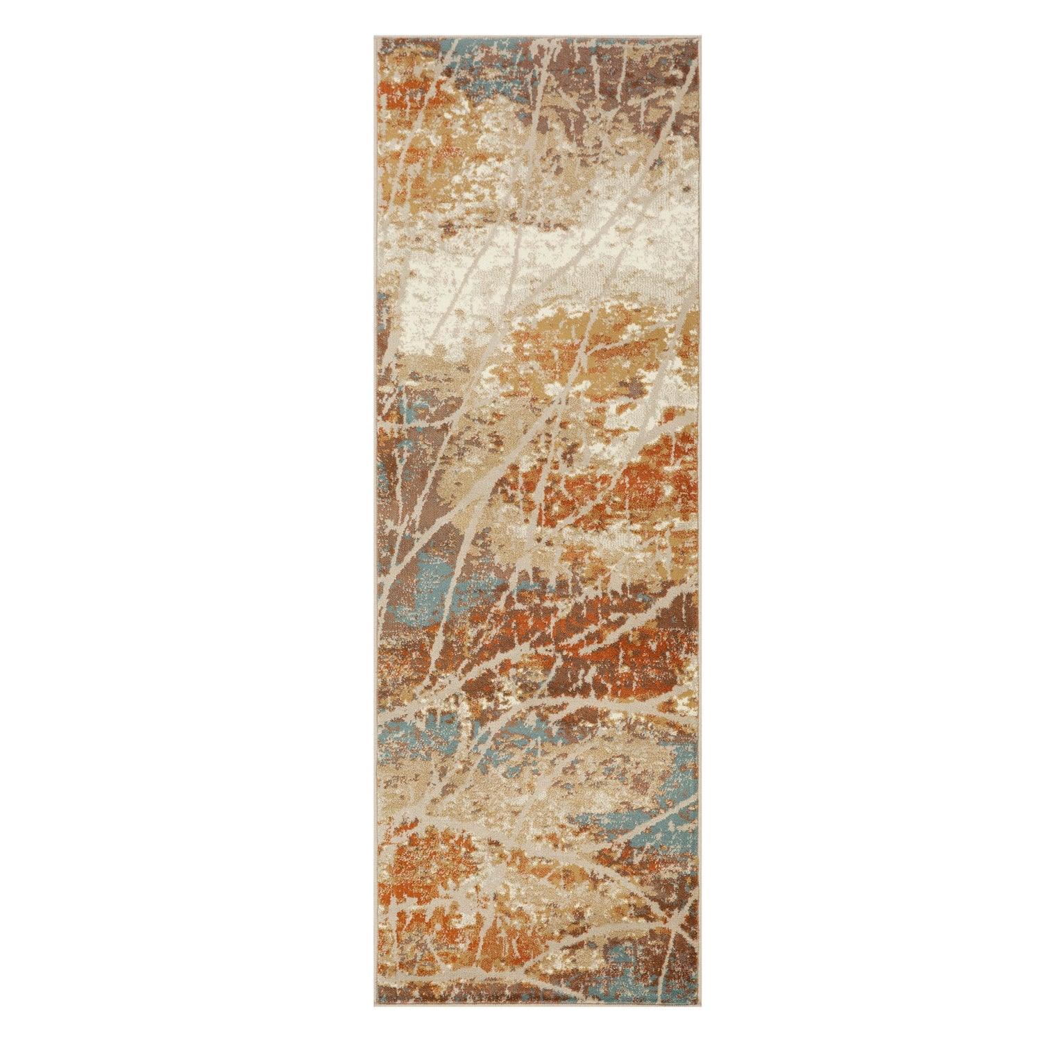 Superior Fifi Modern Branches Indoor Area Rug or Runner - Cream-Rust