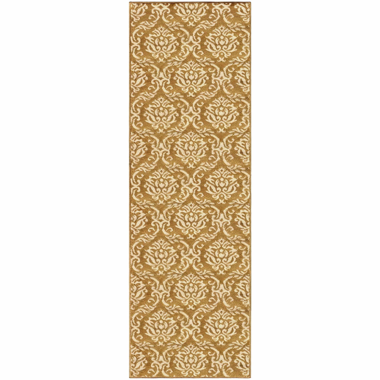 Superior Fleur Distressed Damask Area Rug - Red