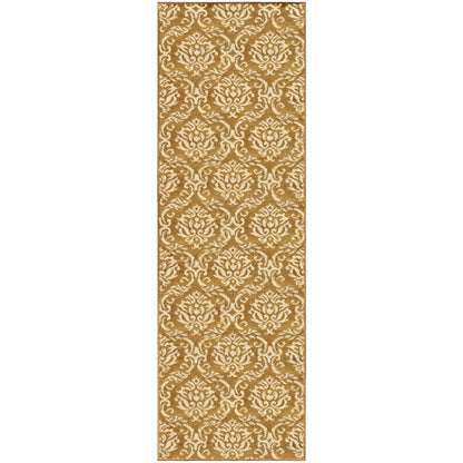 Superior Fleur Distressed Damask Area Rug - Red