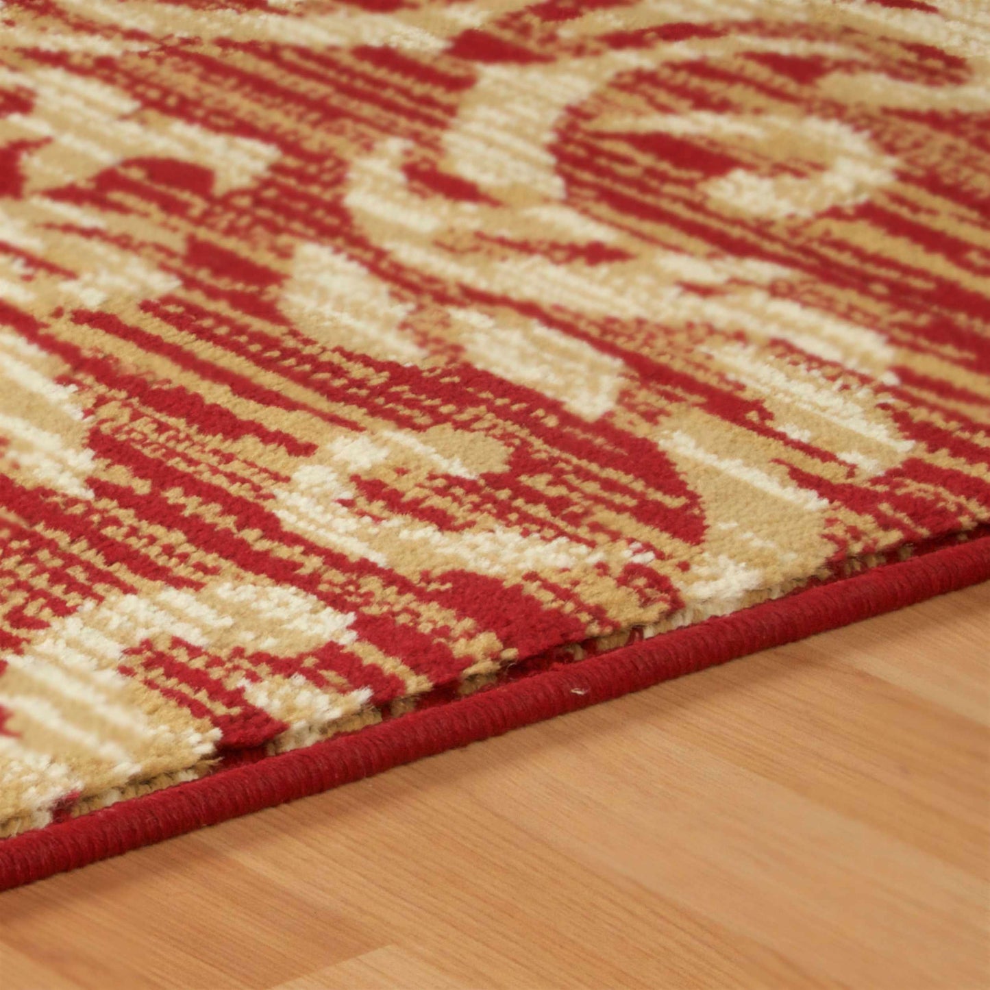  Superior Fleur Distressed Damask Area Rug - Red