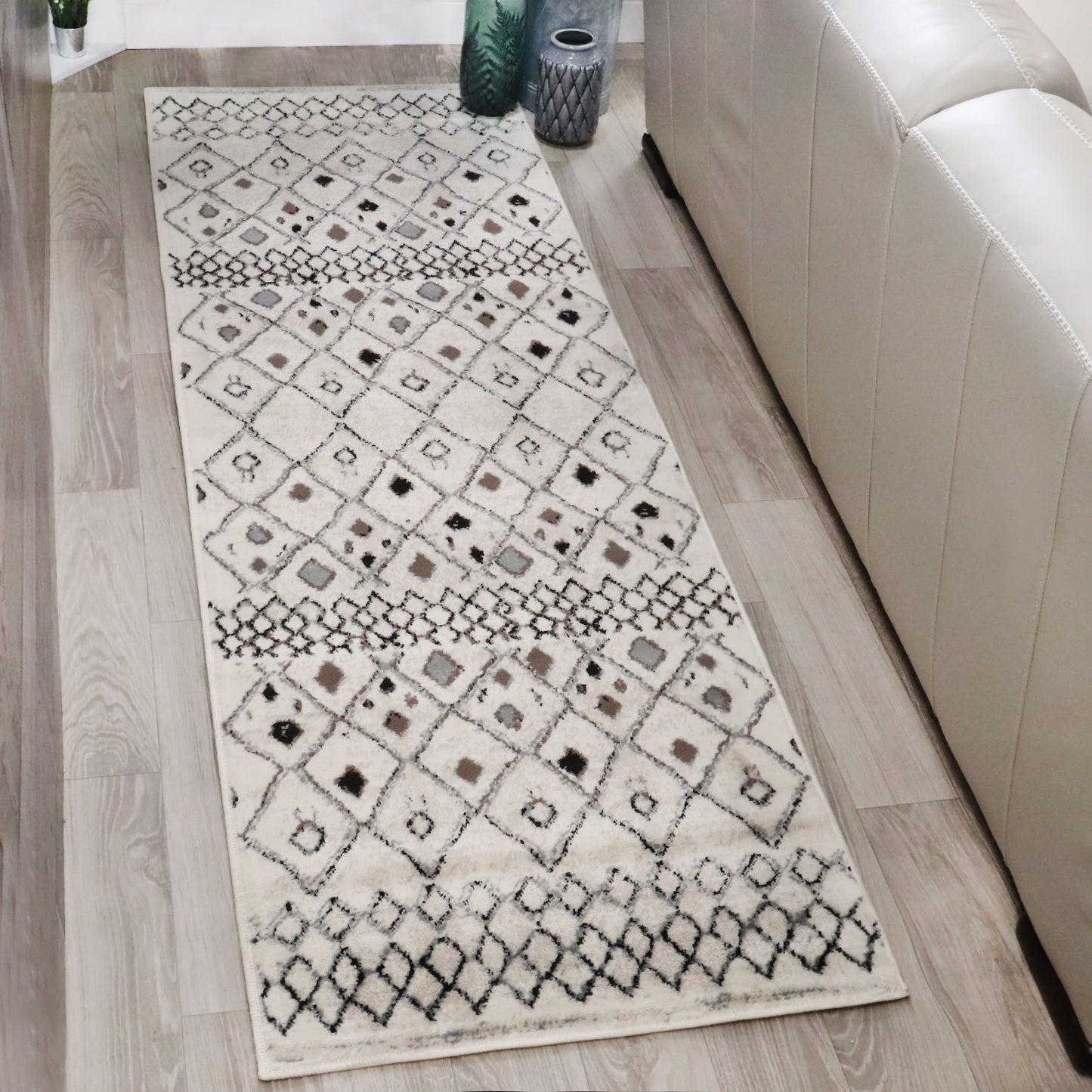Tripp Modern Lattice Jute Backing Indoor Area Rug - Slate
