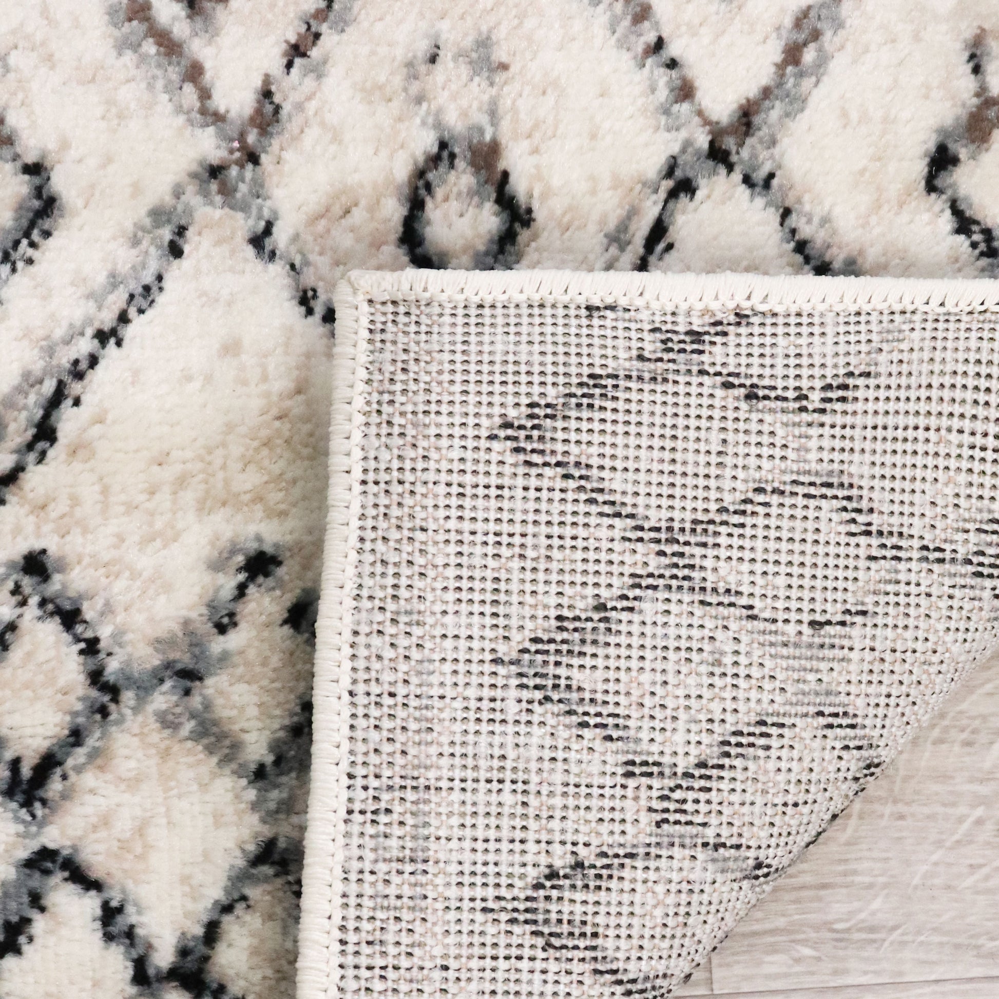 Tripp Modern Lattice Jute Backing Indoor Area Rug - Slate