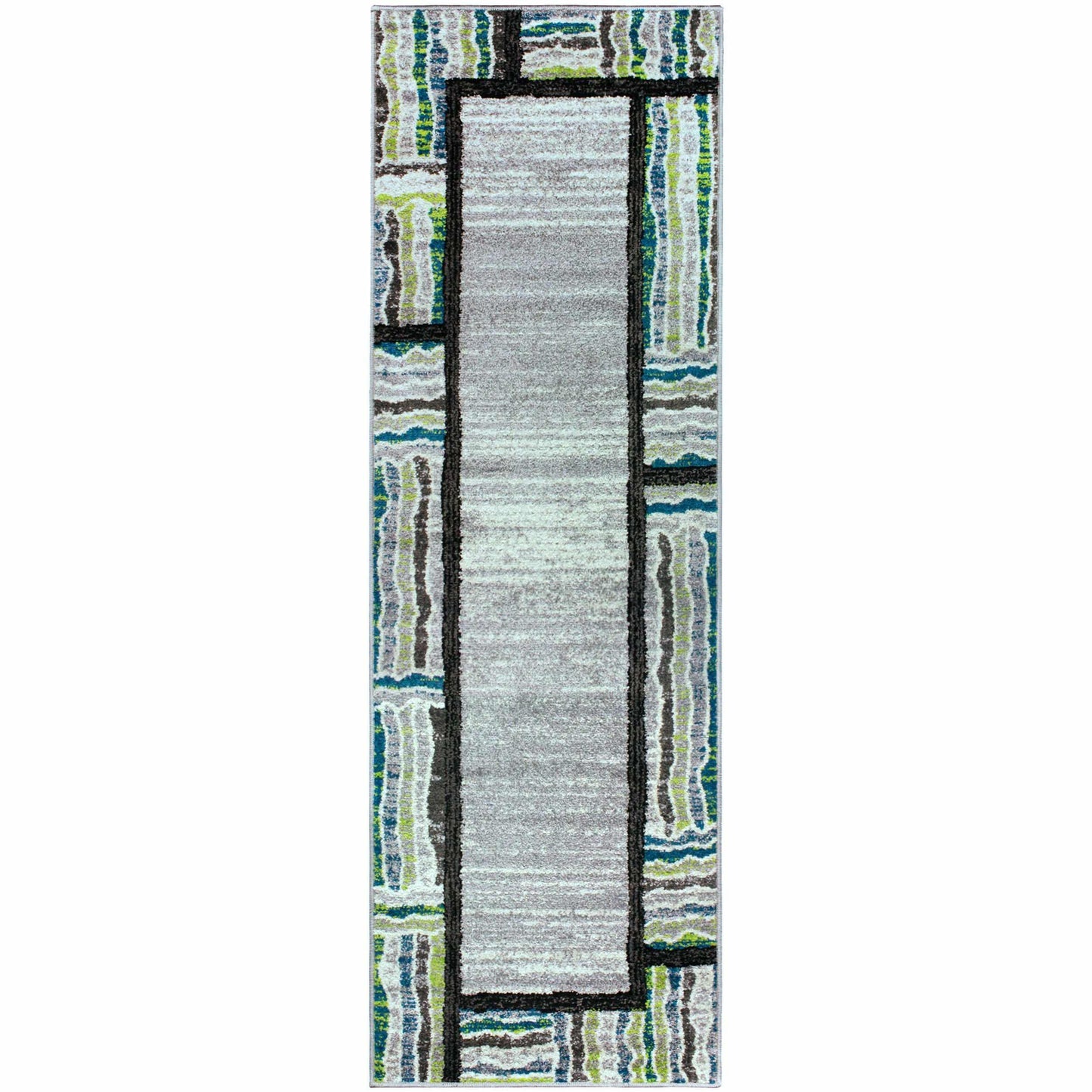 Superior Gemstone Geometric Contemporary Area Rug - Grey