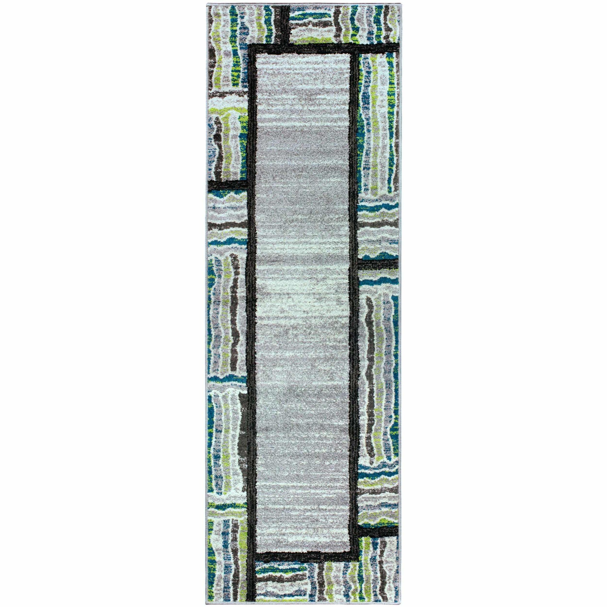 Superior Gemstone Geometric Contemporary Area Rug - Grey