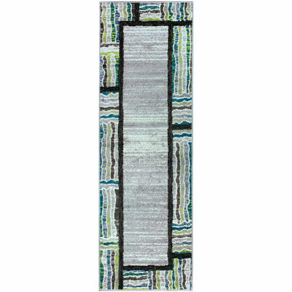 Superior Gemstone Geometric Contemporary Area Rug - Grey