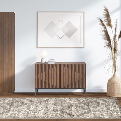  Superior Hayden Baroque Medallion Trellis Area Rug - Brown