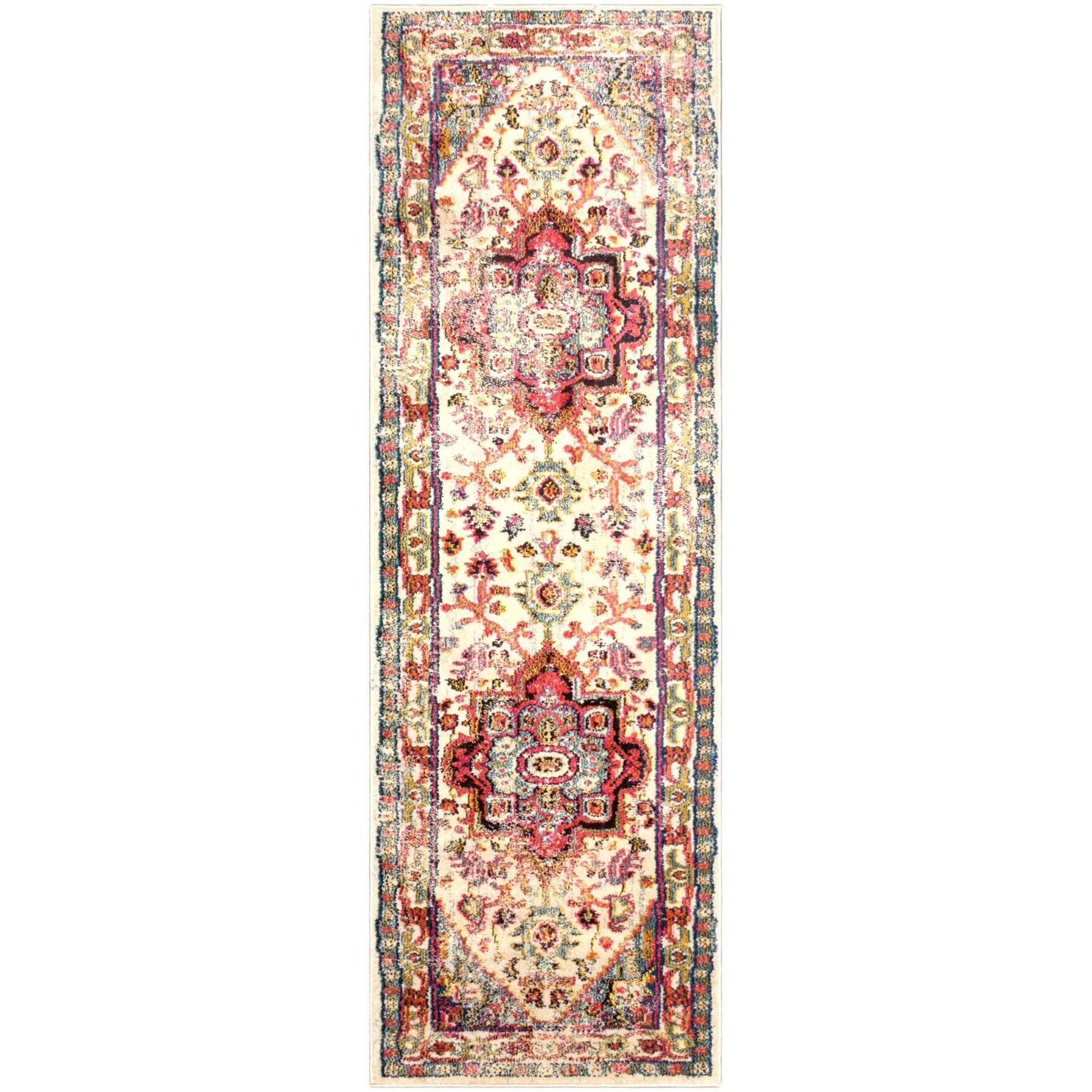  Superior Jasmira Modern Distressed Oriental Medallion Indoor Area Rug or Runner