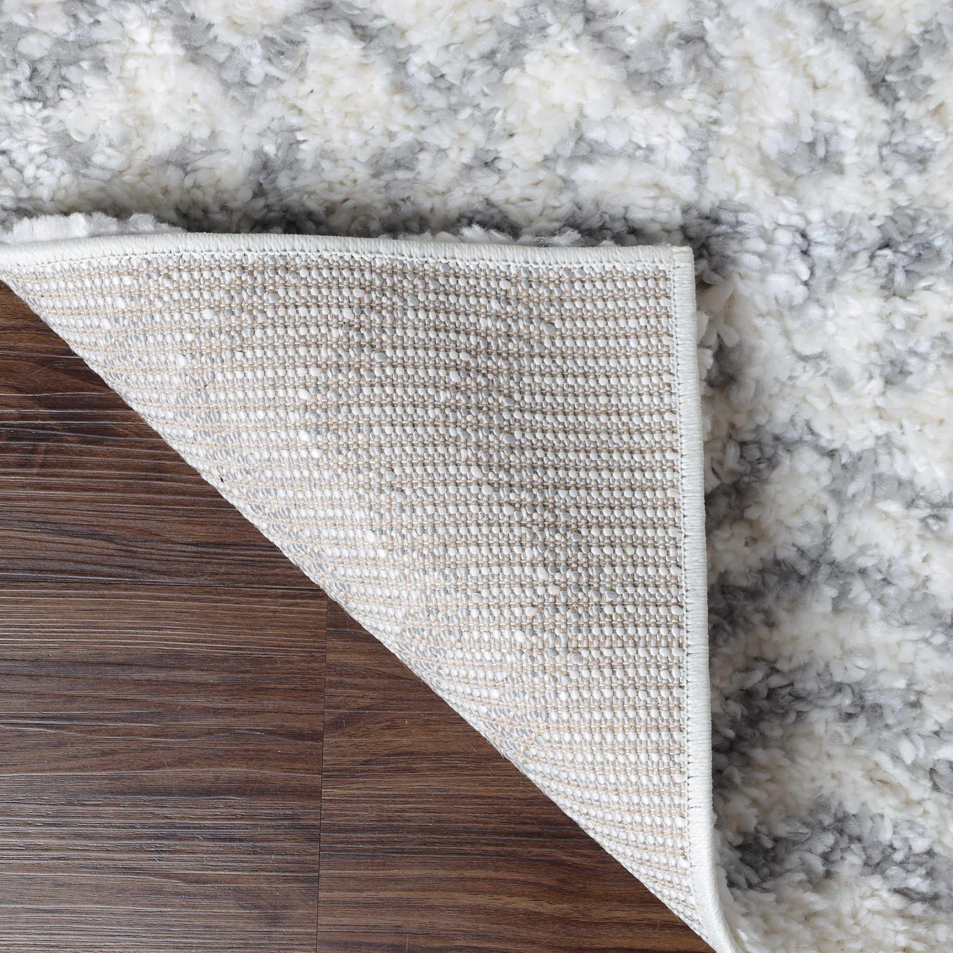  Superior Boho Geometric Indoor Plush Shag Area Rug - Grey-Cream
