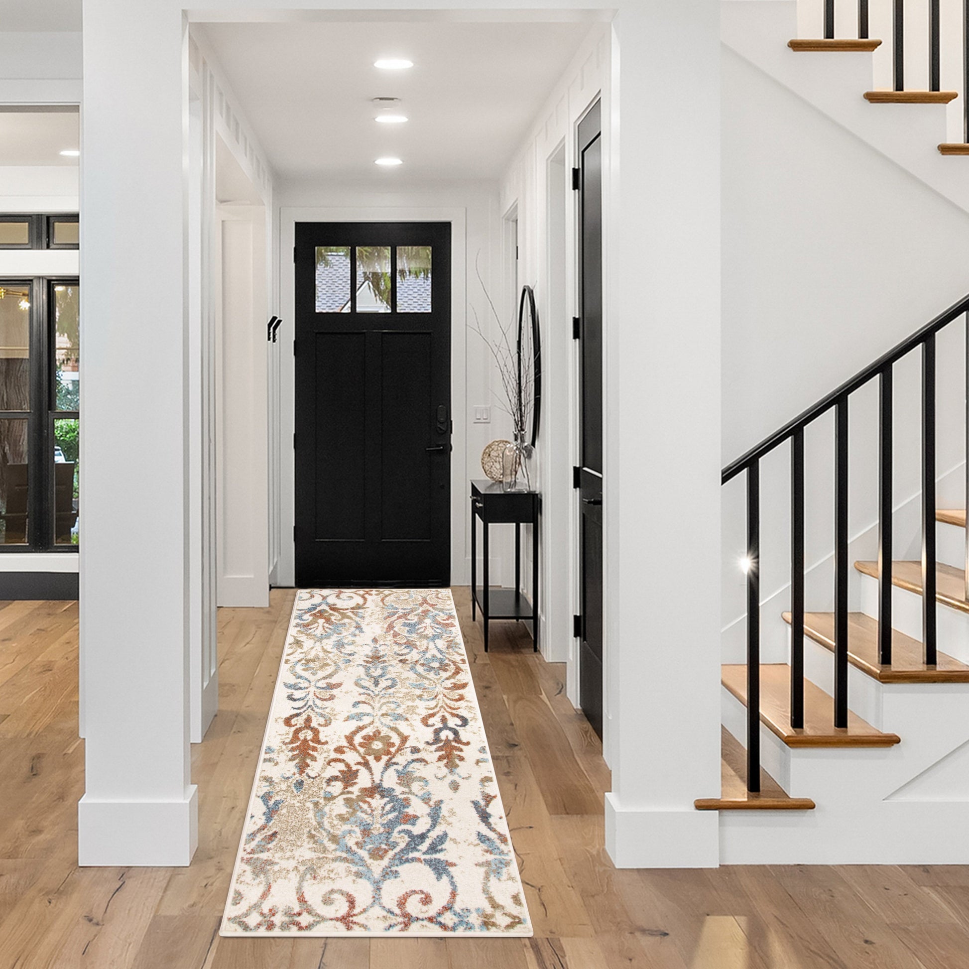 Superior Lafayette Oriental Floral Scroll Indoor Area Rug  - Ivory