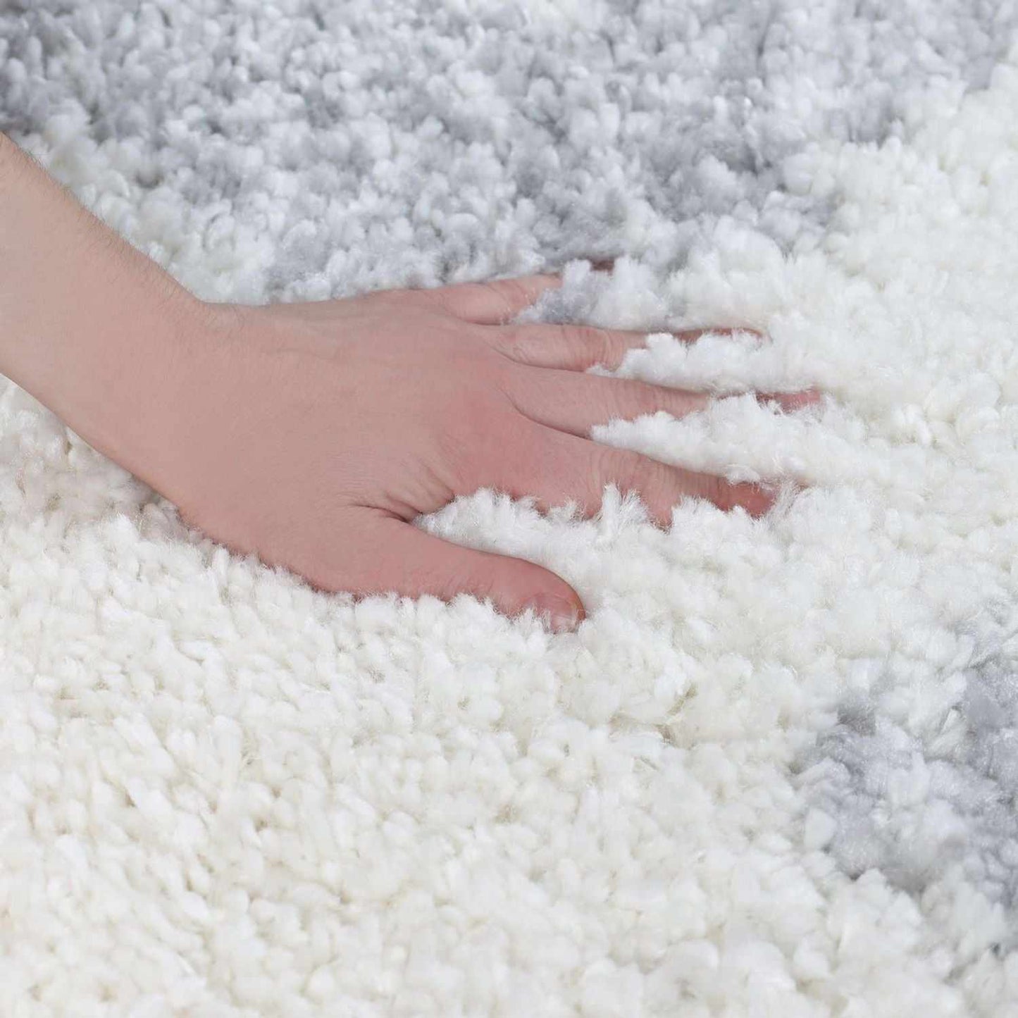  Superior Bohemian Geometric Indoor Plush Shag Area Rug with Tassels - Grey-Cream