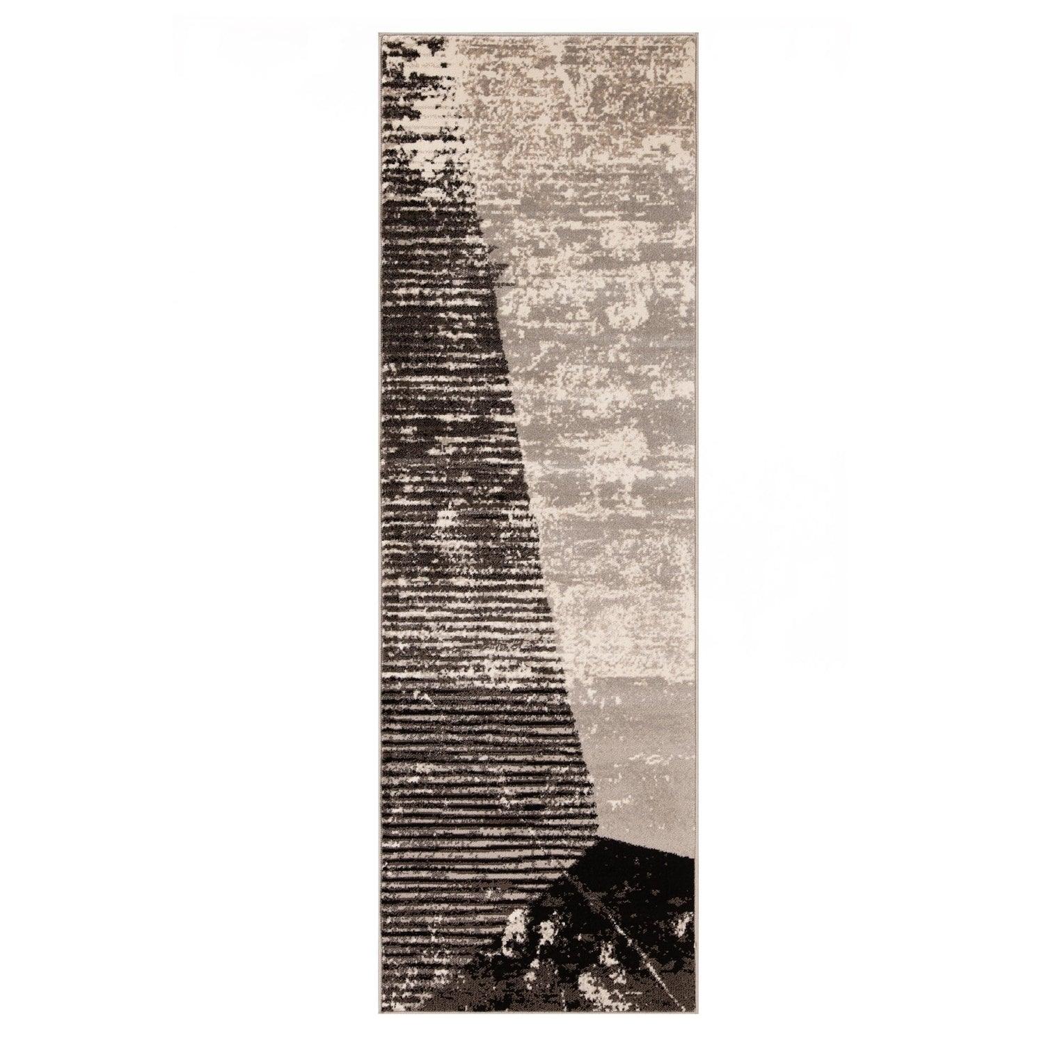 Superior Mabel Abstract Contemporary Indoor Area Rug or Runner  -Grey